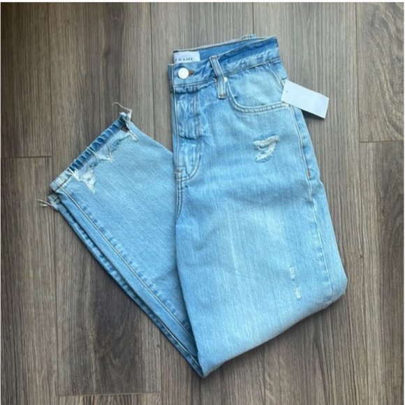 New! Frame Denim Le Ultra High Rise Barrel Leg Jeans in Clash | 27 - Picture 5 of 6